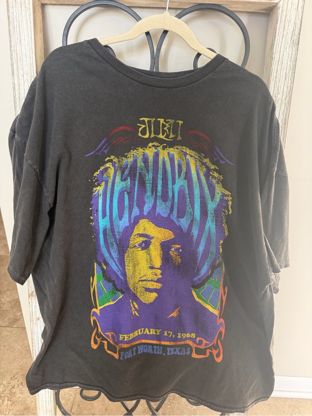 Jimi Hendrix 1968 Concert Graphic T Shirt 2XL Fort Worth Texas 2024 Licensed